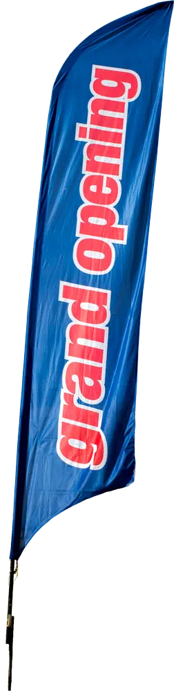 blue grand opening advertising flag