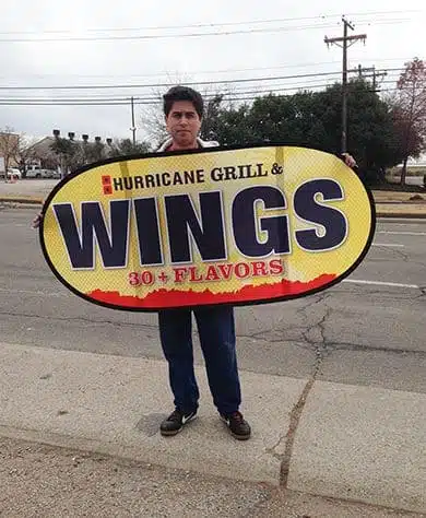 spinner sign for street level advertising